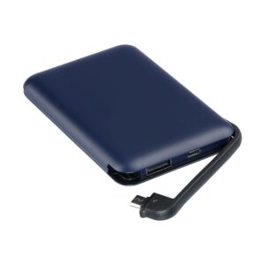 Power Bank 5000mAh Μπλε V-TAC με ενσωματωμένο καλώδιο – 8868