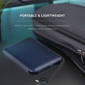 Power Bank 5000mAh Μπλε V-TAC με ενσωματωμένο καλώδιο – 8868