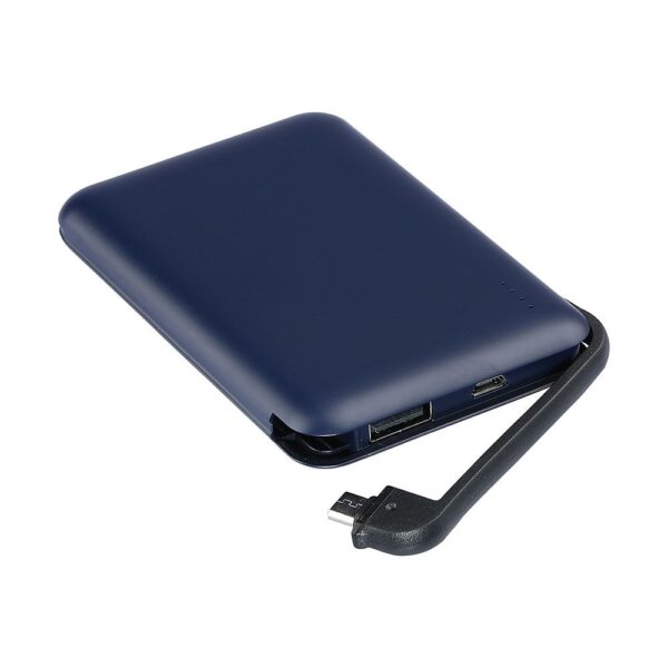Power Bank 5000mAh Μπλε V-TAC με ενσωματωμένο καλώδιο – 8868