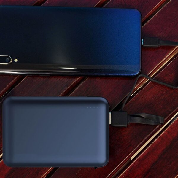Power Bank 5000mAh Μπλε V-TAC με ενσωματωμένο καλώδιο – 8868