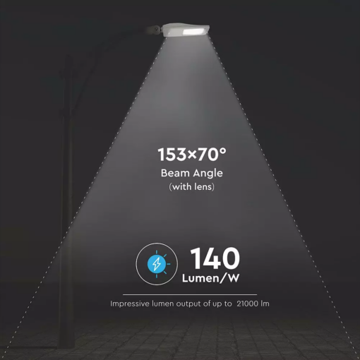 LED φωτιστικό δρόμου, V-TAC PRO Samsung Chip (CLASS II, INVENTRONICS DRIVER), 150W, 5700Κ, Dimmable – 888