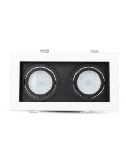 Χωνευτή βάση 2 x GU10 με λευκό πλαίσιο και μαύρο σώμα V-TAC – 8877