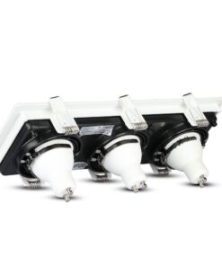 Τριπλή Βάση Σποτ GU10 – MR16 V-TAC Χωνευτή Ρυθμιζόμενη Λευκό+Μαύρο – 8878