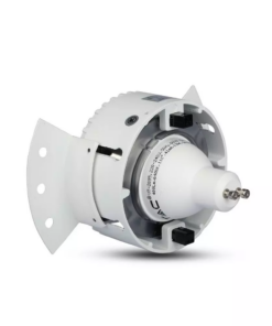 Χωνευτή στρόγγυλη βάση GU10 με λευκό πλαίσιο και νίκελ ανακλαστήρα V-TAC – 8879