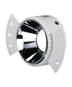 Χωνευτή στρόγγυλη βάση GU10 με λευκό πλαίσιο και νίκελ ανακλαστήρα V-TAC – 8879