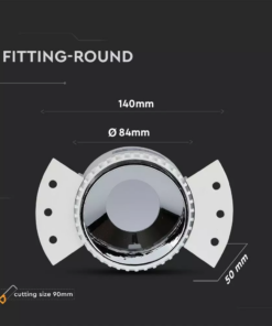 Χωνευτή στρόγγυλη βάση GU10 με λευκό πλαίσιο και νίκελ ανακλαστήρα V-TAC – 8879