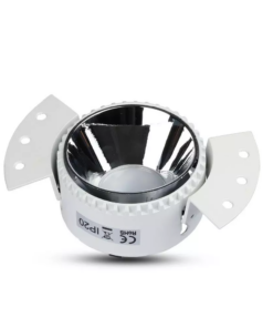 Χωνευτή στρόγγυλη βάση GU10 με λευκό πλαίσιο και νίκελ ανακλαστήρα V-TAC – 8879