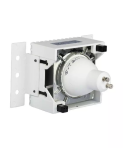 Χωνευτή τετράγωνη βάση GU10 με λευκό πλαίσιο και νίκελ ανακλαστήρα V-TAC – 8880