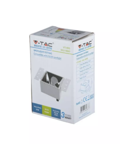 Χωνευτή τετράγωνη βάση GU10 με λευκό πλαίσιο και νίκελ ανακλαστήρα V-TAC – 8880