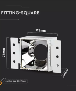 Χωνευτή τετράγωνη βάση GU10 με λευκό πλαίσιο και νίκελ ανακλαστήρα V-TAC – 8880