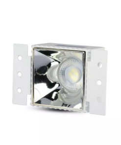 Χωνευτή τετράγωνη βάση GU10 με λευκό πλαίσιο και νίκελ ανακλαστήρα V-TAC – 8880