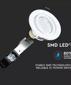 Λάμπα LED Spot GU10 SMD 5W Θερμό λευκό 3000K Λευκό συσκευασία 3 τμχ. V-TAC – 8881