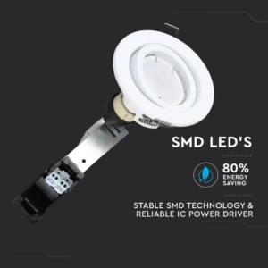 Λάμπα LED Spot GU10 SMD 5W Θερμό λευκό 3000K Λευκό συσκευασία 3 τμχ. V-TAC – 8881