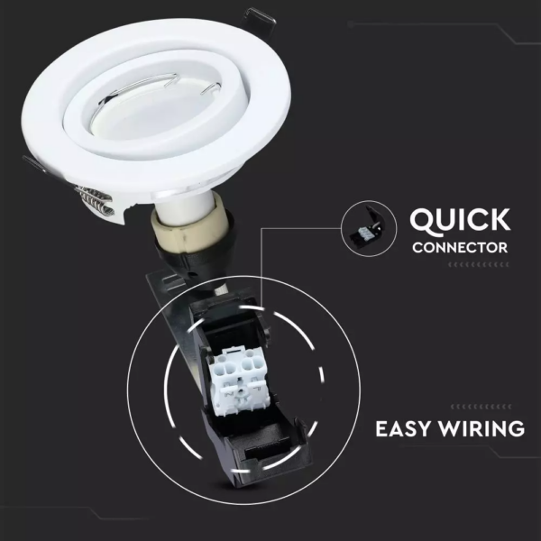 Λάμπα LED Spot GU10 SMD 5W Θερμό λευκό 3000K Λευκό συσκευασία 3 τμχ. V-TAC – 8881