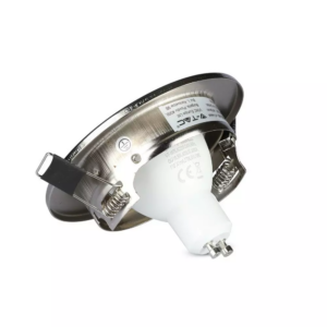 Λάμπα LED Spot GU10 SMD 5W Θερμό λευκό 3000K, Νίκελ Σατινέ, συσκευασία 3 τμχ. V-TAC – 8884