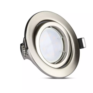 Λάμπα LED Spot GU10 SMD 5W Θερμό λευκό 3000K, Νίκελ Σατινέ, συσκευασία 3 τμχ. V-TAC – 8884