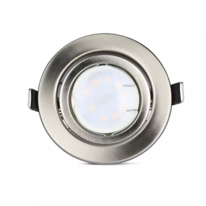 Λάμπα LED Spot GU10 SMD 5W Θερμό λευκό 3000K, Νίκελ Σατινέ, συσκευασία 3 τμχ. V-TAC – 8884