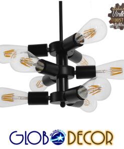 GloboStar® DELIR 01035 Μοντέρνο Industrial Φωτιστικό Οροφής Πολύφωτο Μαύρο Μεταλλικό Φ24 x Y23cm