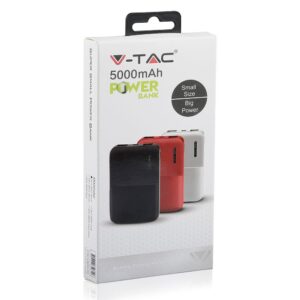 Power Bank 5000mAh με 2 Θύρες USB Μαύρο V-TAC – 8892