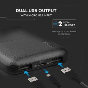 Power Bank 5000mAh με 2 Θύρες USB Μαύρο V-TAC – 8892