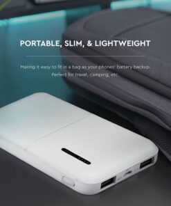 Power Bank 5000mAh με 2 Θύρες USB Λευκό V-TAC – 8893