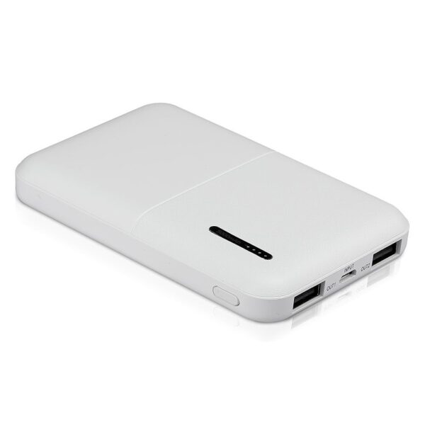 Power Bank 5000mAh με 2 Θύρες USB Λευκό V-TAC – 8893