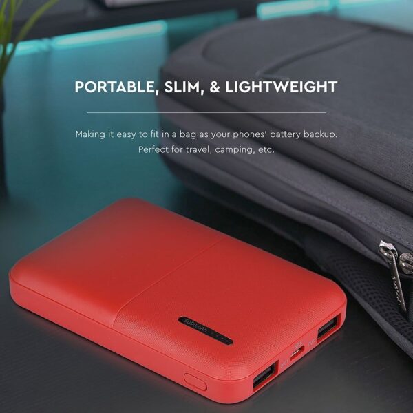 Power Bank 5000mAh με 2 Θύρες USB Κόκκινο V-TAC – 8894