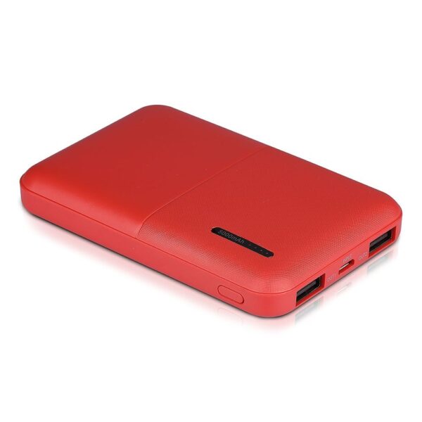 Power Bank 5000mAh με 2 Θύρες USB Κόκκινο V-TAC – 8894