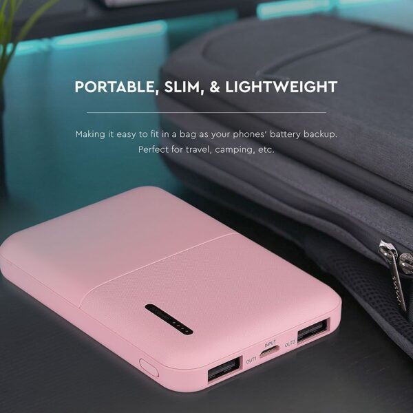 Power Bank 5000mAh με 2 Θύρες USB Ροζ V-TAC – 8895