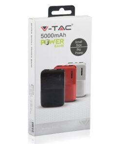 Power Bank 5000mAh με 2 Θύρες USB Μπλε Σκούρο V-TAC – 8896