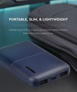 Power Bank 5000mAh με 2 Θύρες USB Μπλε Σκούρο V-TAC – 8896