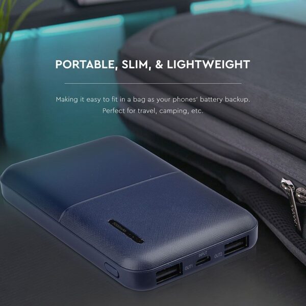 Power Bank 5000mAh με 2 Θύρες USB Μπλε Σκούρο V-TAC – 8896