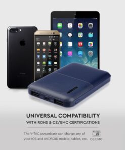 Power Bank 5000mAh με 2 Θύρες USB Μπλε Σκούρο V-TAC – 8896