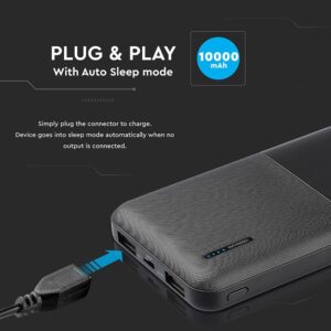Power Bank 10000mAh με 2 Θύρες USB Μαύρο V-TAC – 8897