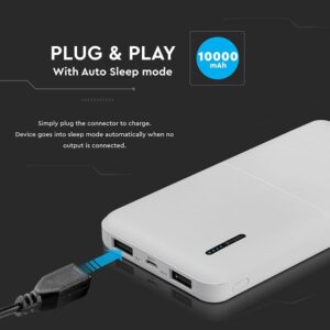 Power Bank 10000mAh Λευκό V-TAC – 8898