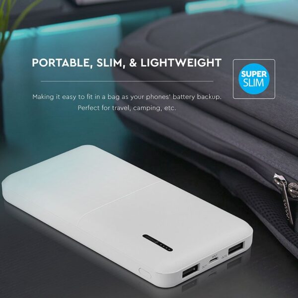 Power Bank 10000mAh Λευκό V-TAC – 8898