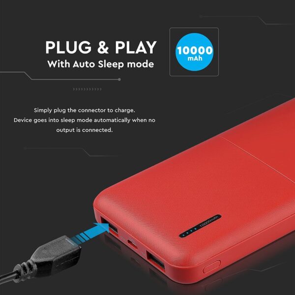 Power Bank 10000mAh Κόκκινο V-TAC – 8899