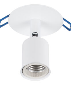 GloboStar® SARA 00848 Μοντέρνο Χωνευτό Φωτιστικό Οροφής / Τοίχου Μονόφωτο 1xE27 Μεταλλικό Λευκό Φ8 x Υ8.5cm