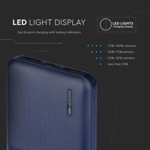 Power Bank 10000mAh Μπλε σκούρο V-TAC – 8900