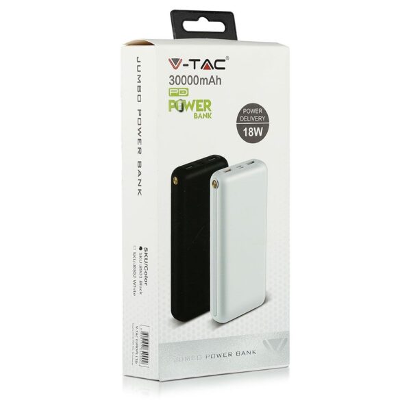 Power Bank 30000mAh Μαύρο V-TAC – 8901