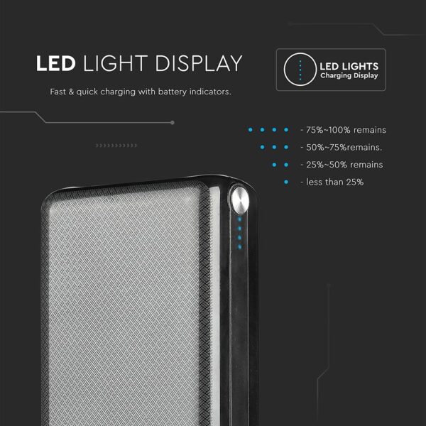 Power Bank 30000mAh Μαύρο V-TAC – 8901