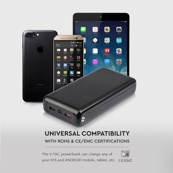 Power Bank 30000mAh Μαύρο V-TAC – 8901