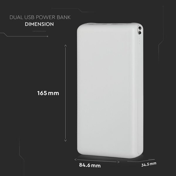 Power Bank 30000mAh Λευκό V-TAC – 8902
