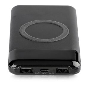 Power Bank 10000mAh, ασύρματο, μαύρο σώμα με 2 θύρες USB + TYPE C και ψηφιακή οθόνη V-TAC – 8905