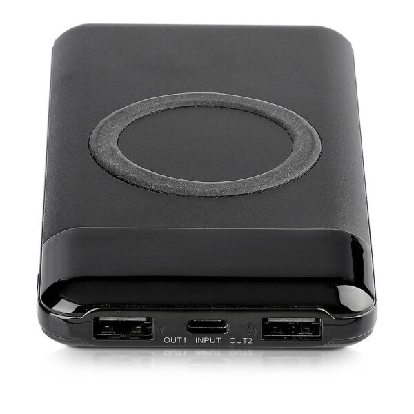 Power Bank 10000mAh, ασύρματο, μαύρο σώμα με 2 θύρες USB + TYPE C και ψηφιακή οθόνη V-TAC – 8905