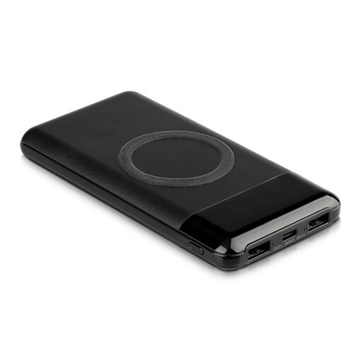 Power Bank 10000mAh, ασύρματο, μαύρο σώμα με 2 θύρες USB + TYPE C και ψηφιακή οθόνη V-TAC – 8905
