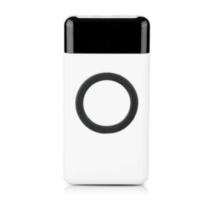 Power Bank 10000mAh, ασύρματο, λευκό σώμα με 2 θύρες USB + TYPE C και ψηφιακή οθόνη V-TAC – 8906
