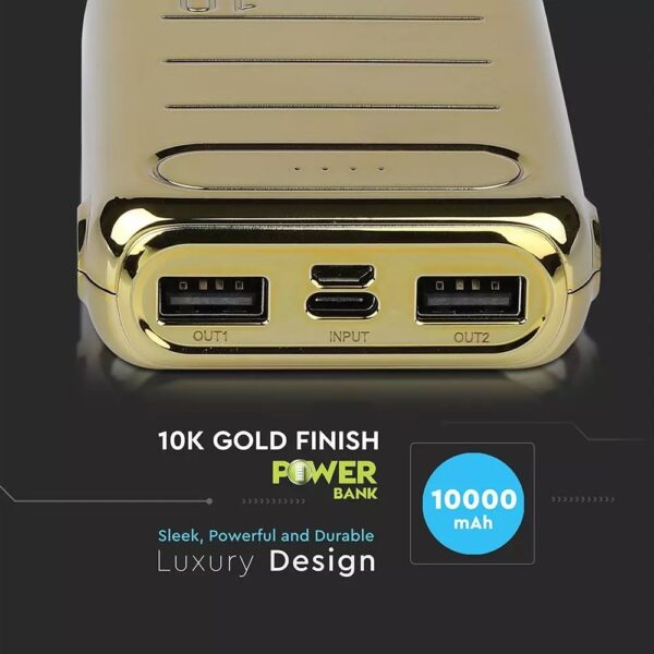 Power Bank 10000mAh Χρυσό V-TAC – 8907