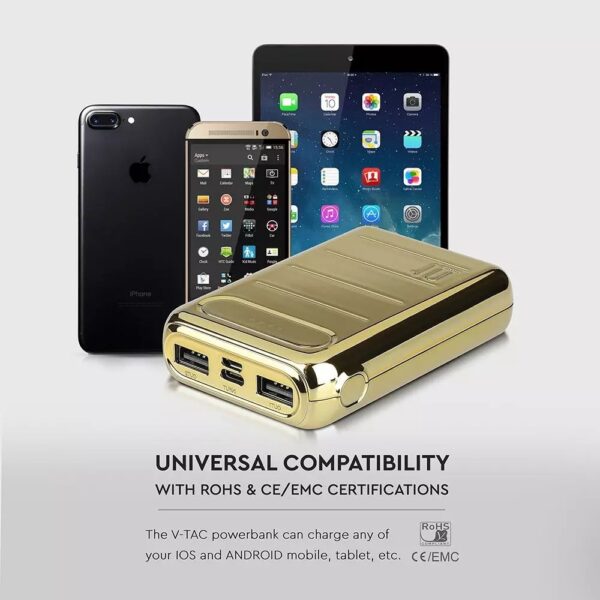 Power Bank 10000mAh Χρυσό V-TAC – 8907
