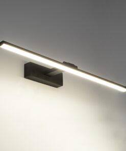 GloboStar® ELLIS 60444 Μοντέρνο Φωτιστικό Τοίχου – Απλίκα Καθρέπτη Μπάνιου – Πίνακα LED 12W 1400lm 120° AC 220-240V IP44 Μ60 x Π16 x Υ6cm – Φυσικό Λευκό 4500K – Μαύρο – 3 Years Warranty